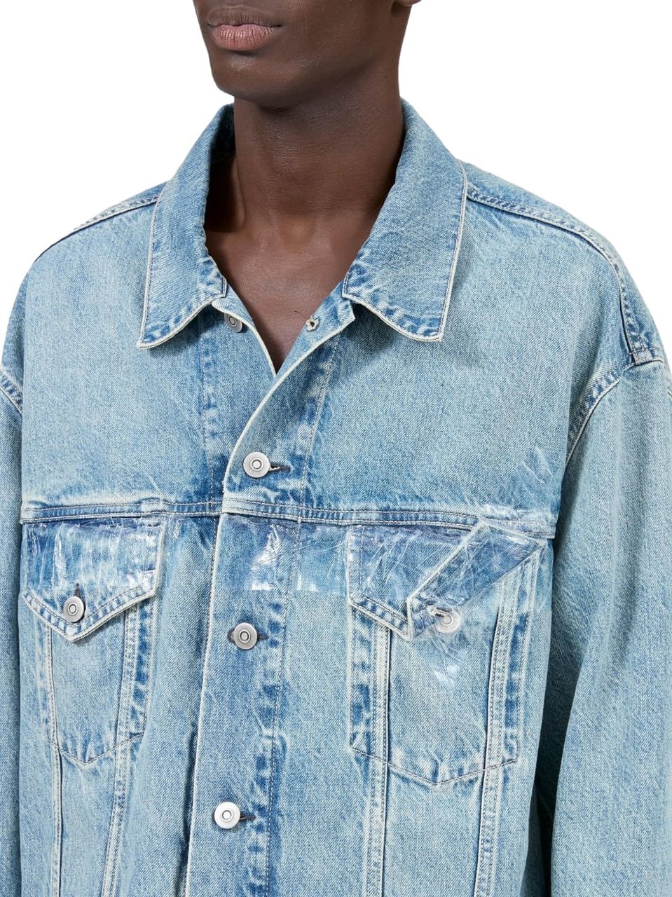 Maison Margiela Coats Light Blue Lichtblauw