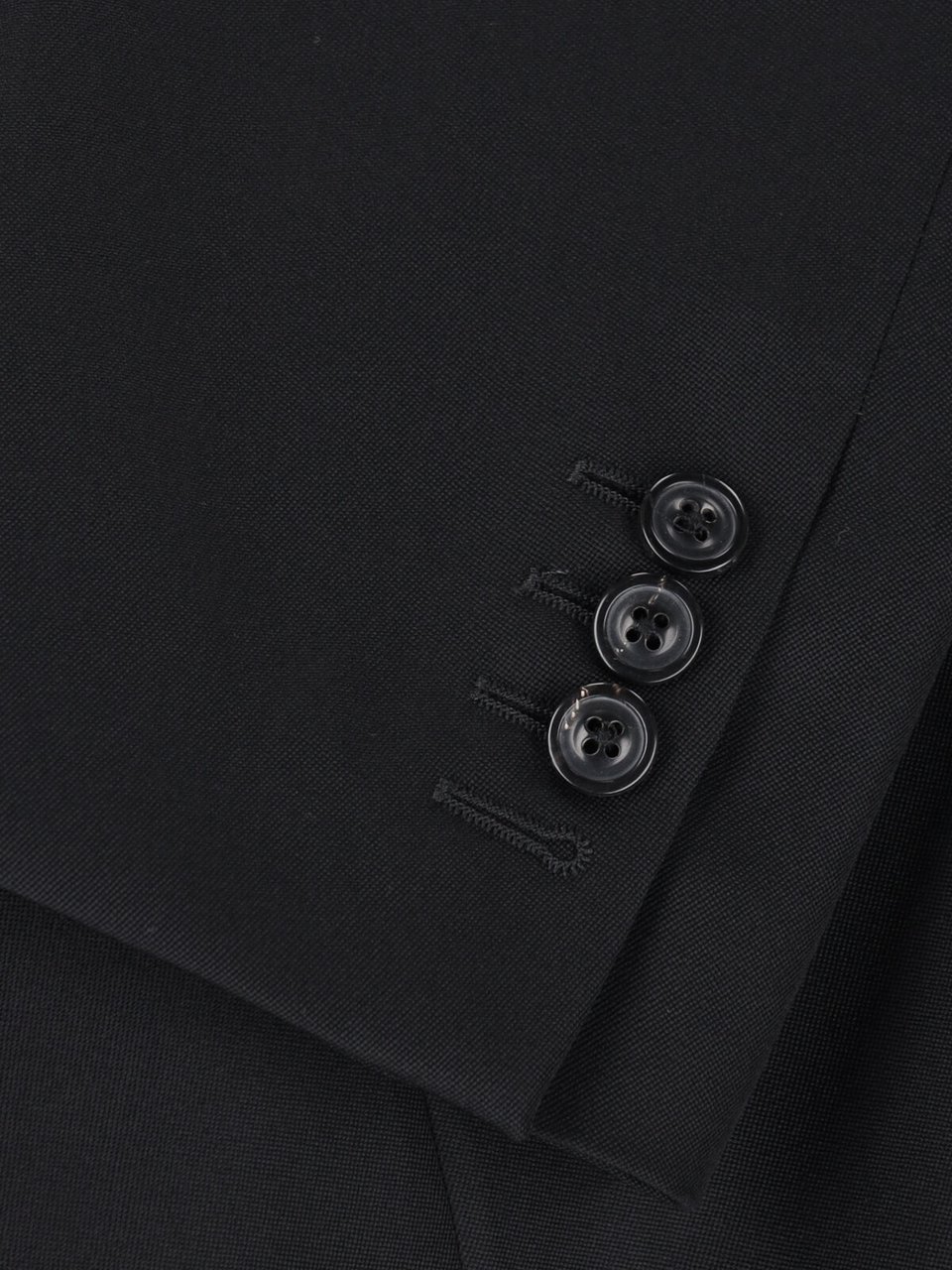 Maison Margiela Black Single-Breasted Virgin Wool Blazer Zwart