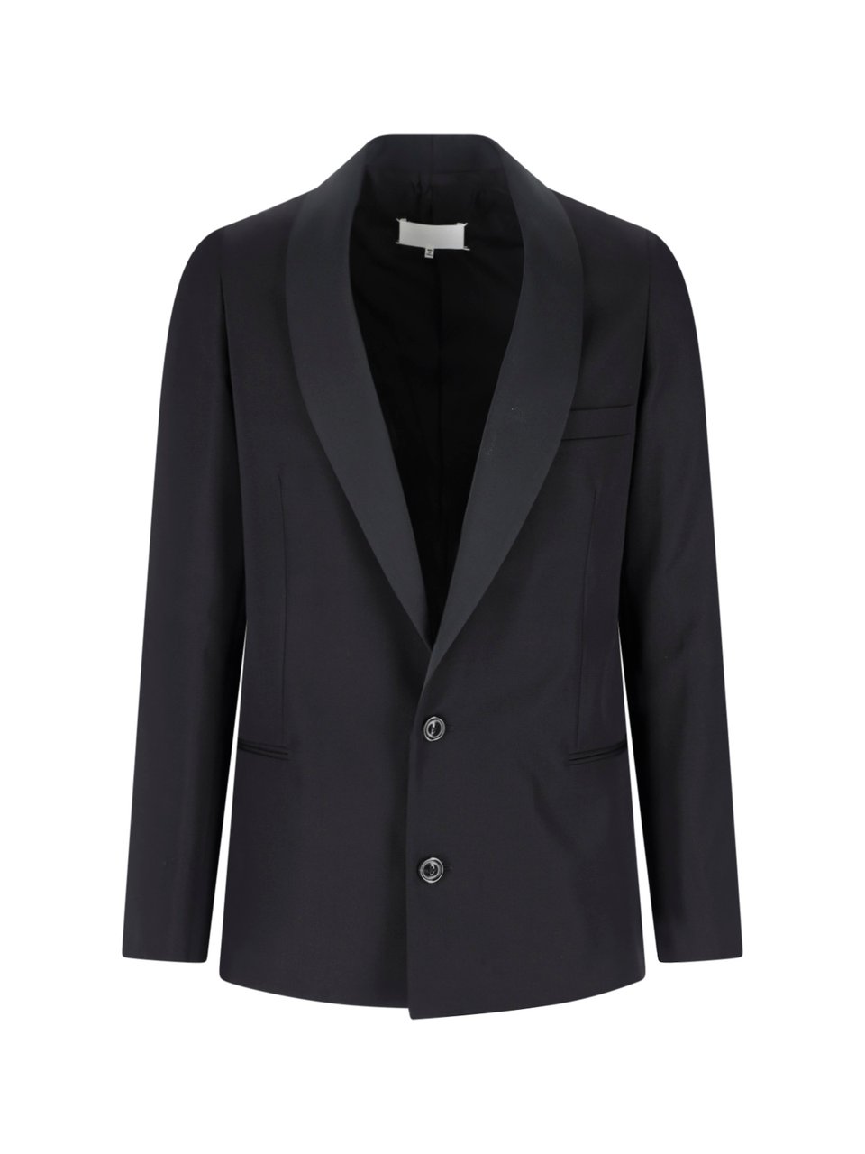Maison Margiela Black Single-Breasted Virgin Wool Blazer Zwart