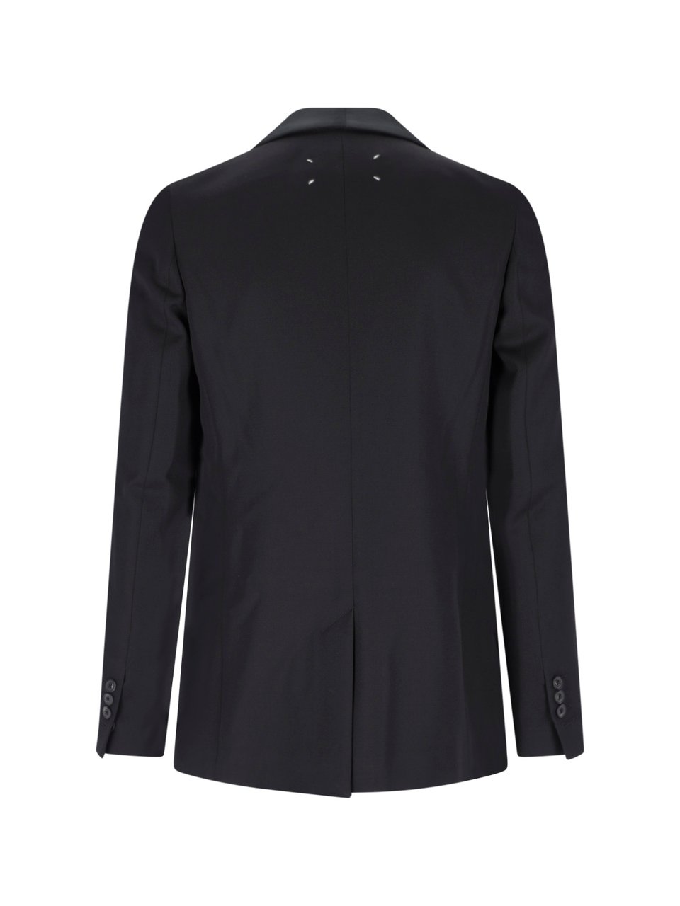 Maison Margiela Black Single-Breasted Virgin Wool Blazer Zwart