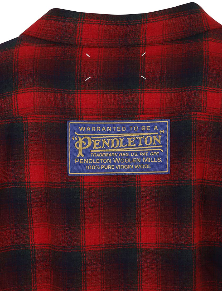 Maison Margiela Plaid Pattern Button-Down Shirt Rood
