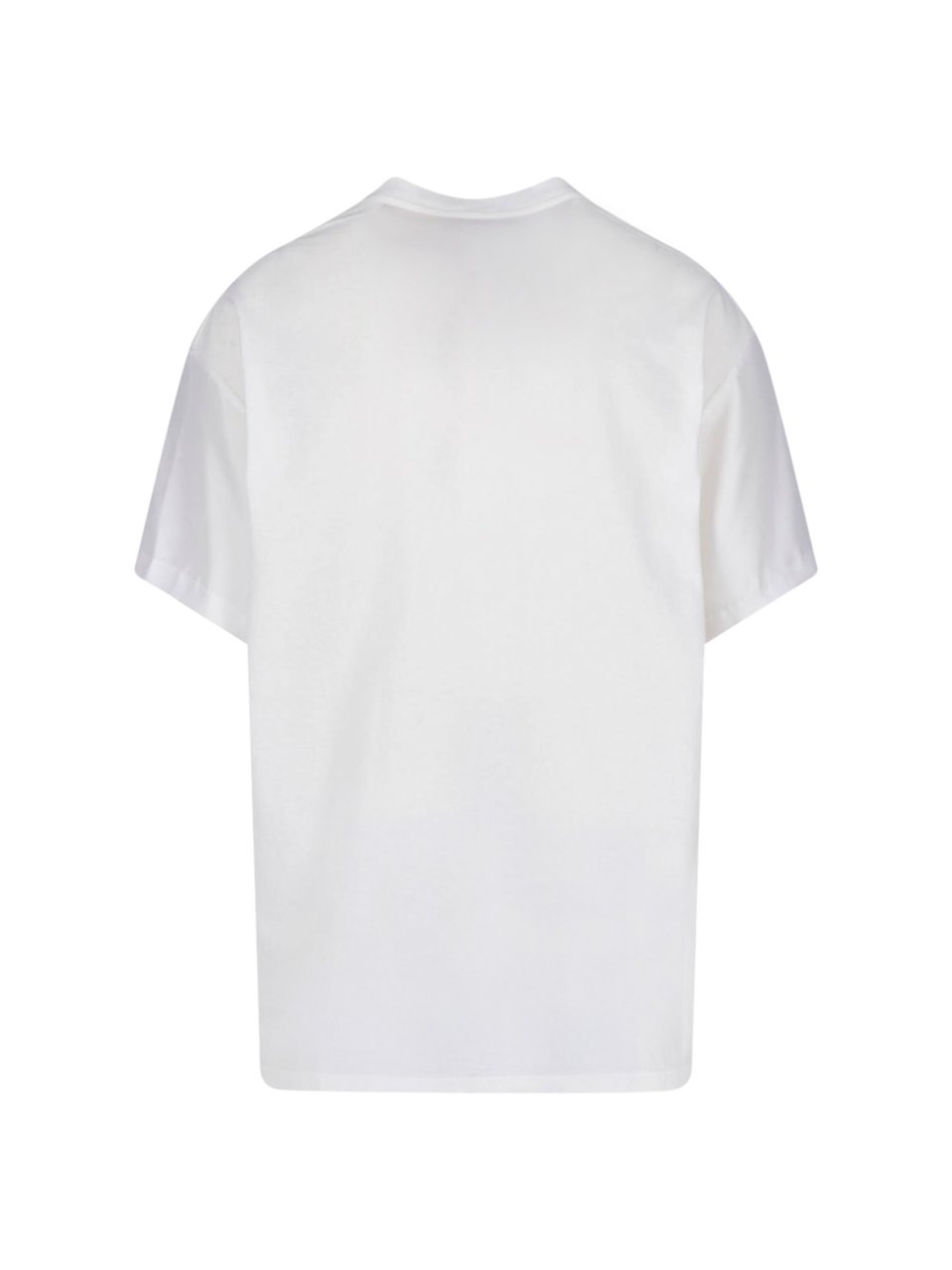 Maison Margiela White Floral Neckline Accent Cotton T-Shirt Wit