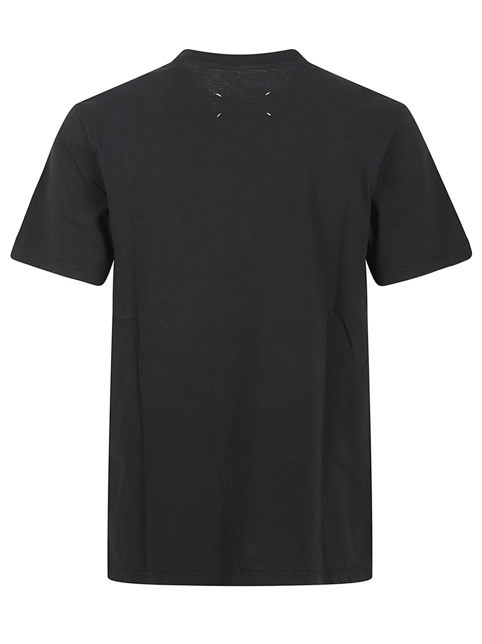 Maison Margiela Short-Sleeve T-Shirt with Textured Abstract Design Zwart