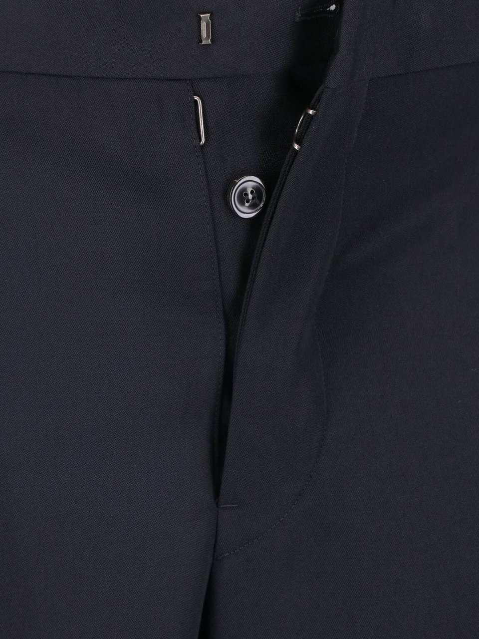 Maison Margiela Black Mid-Rise Virgin Wool Tailored Trousers Zwart