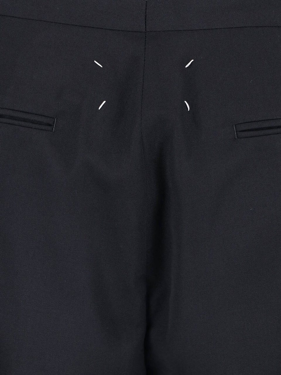 Maison Margiela Black Mid-Rise Virgin Wool Tailored Trousers Zwart