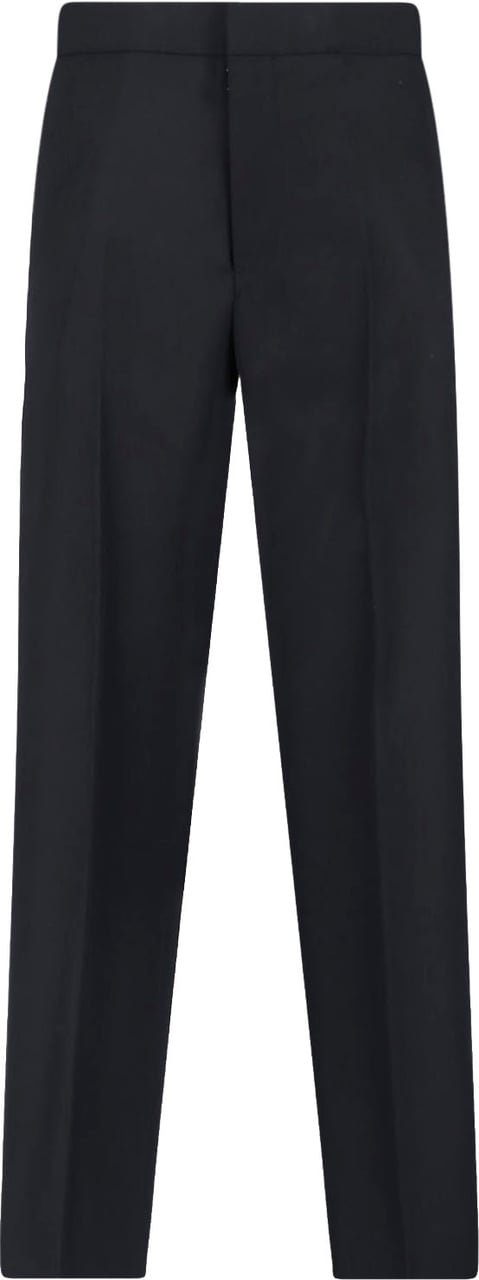 Maison Margiela Black Mid-Rise Virgin Wool Tailored Trousers Zwart
