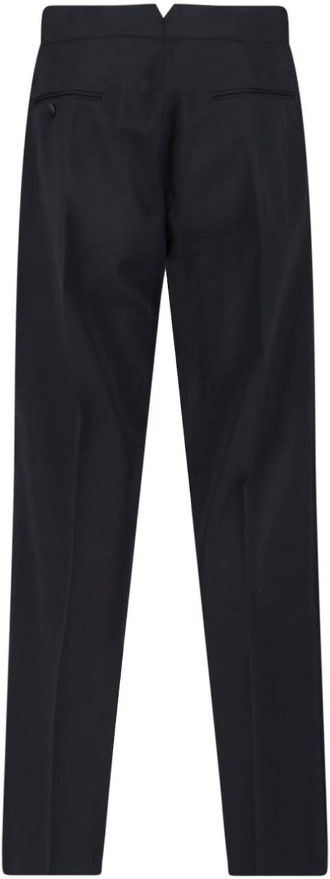 Maison Margiela Black Mid-Rise Virgin Wool Tailored Trousers Zwart