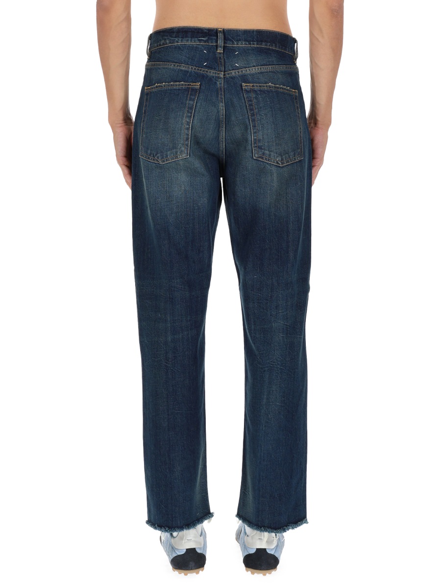 Maison Margiela Five Pockets Cotton Faded Straight-Leg Jeans Zwart