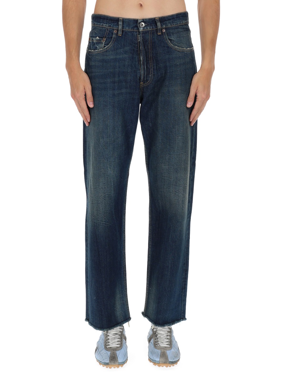 Maison Margiela Five Pockets Cotton Faded Straight-Leg Jeans Zwart