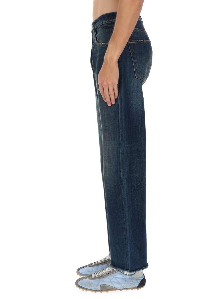 Maison Margiela Five Pockets Cotton Faded Straight-Leg Jeans Zwart