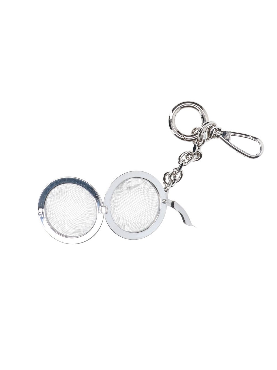 Maison Margiela Silver-Tone Tea Infuser Keychain Charm Neutraal