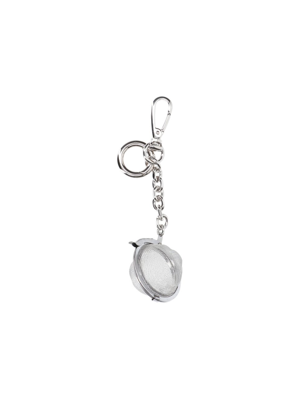 Maison Margiela Silver-Tone Tea Infuser Keychain Charm Neutraal