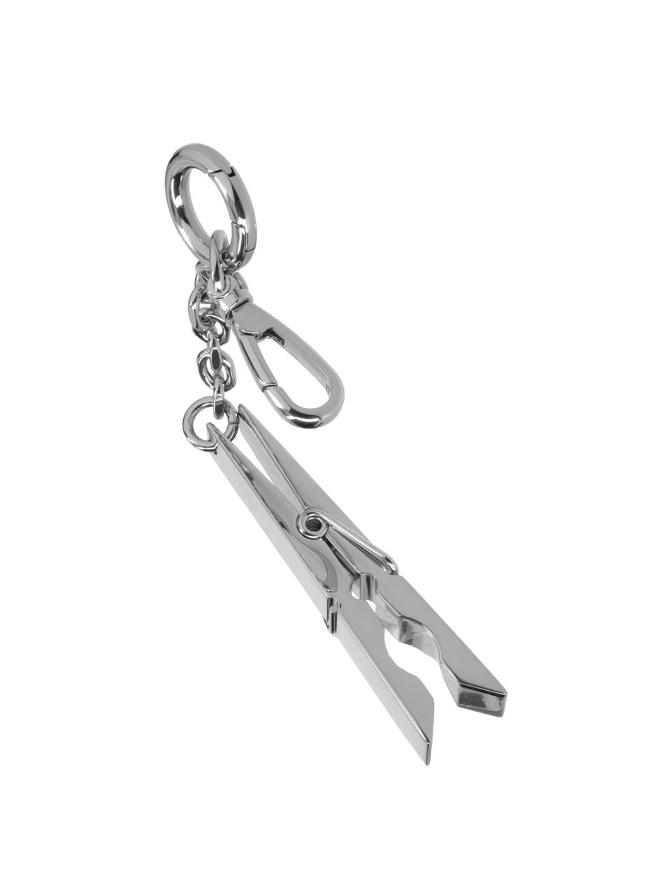 Maison Margiela Silver Clothespin Metal Keychain Zilver
