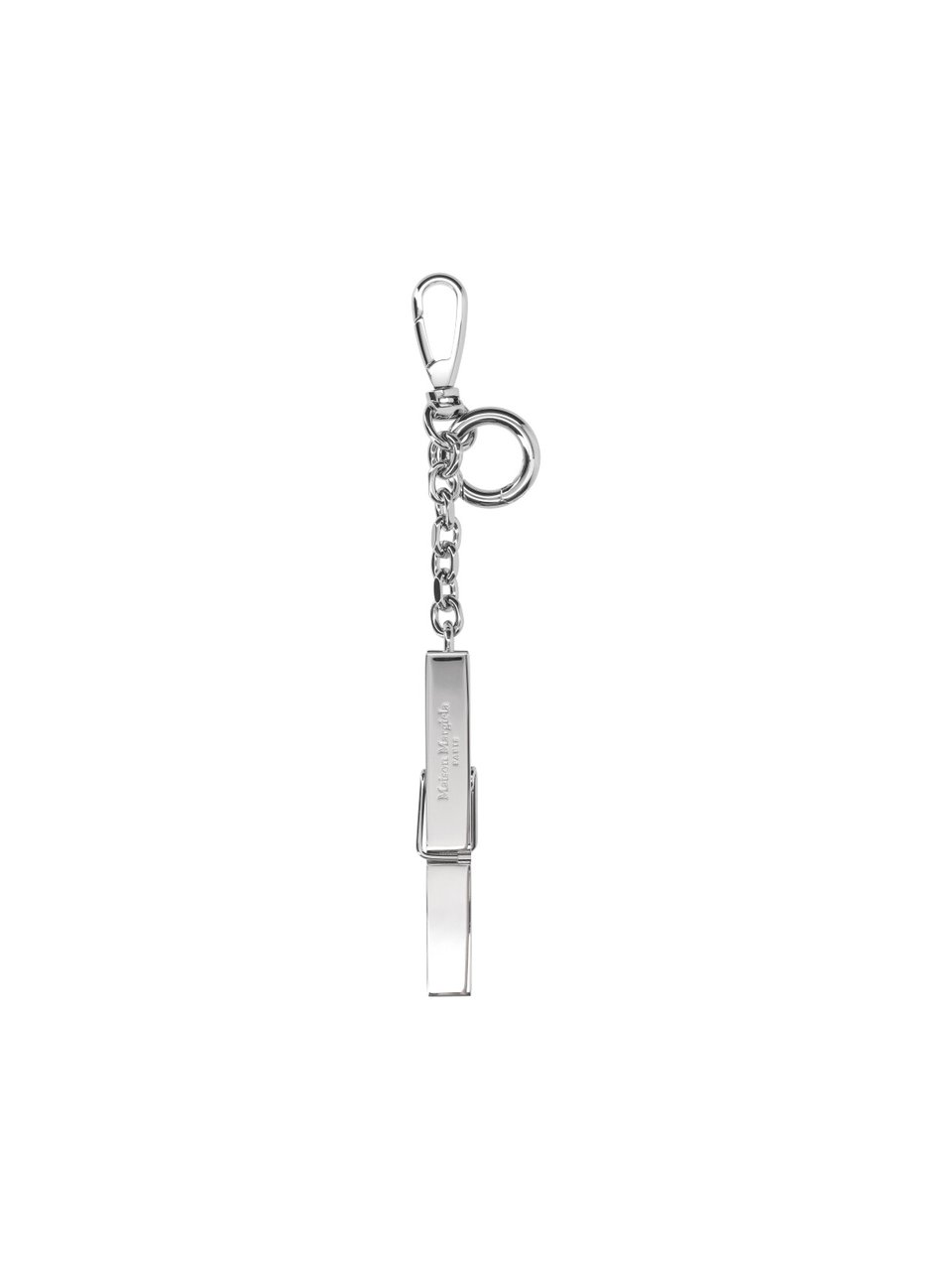 Maison Margiela Silver Clothespin Metal Keychain Zilver