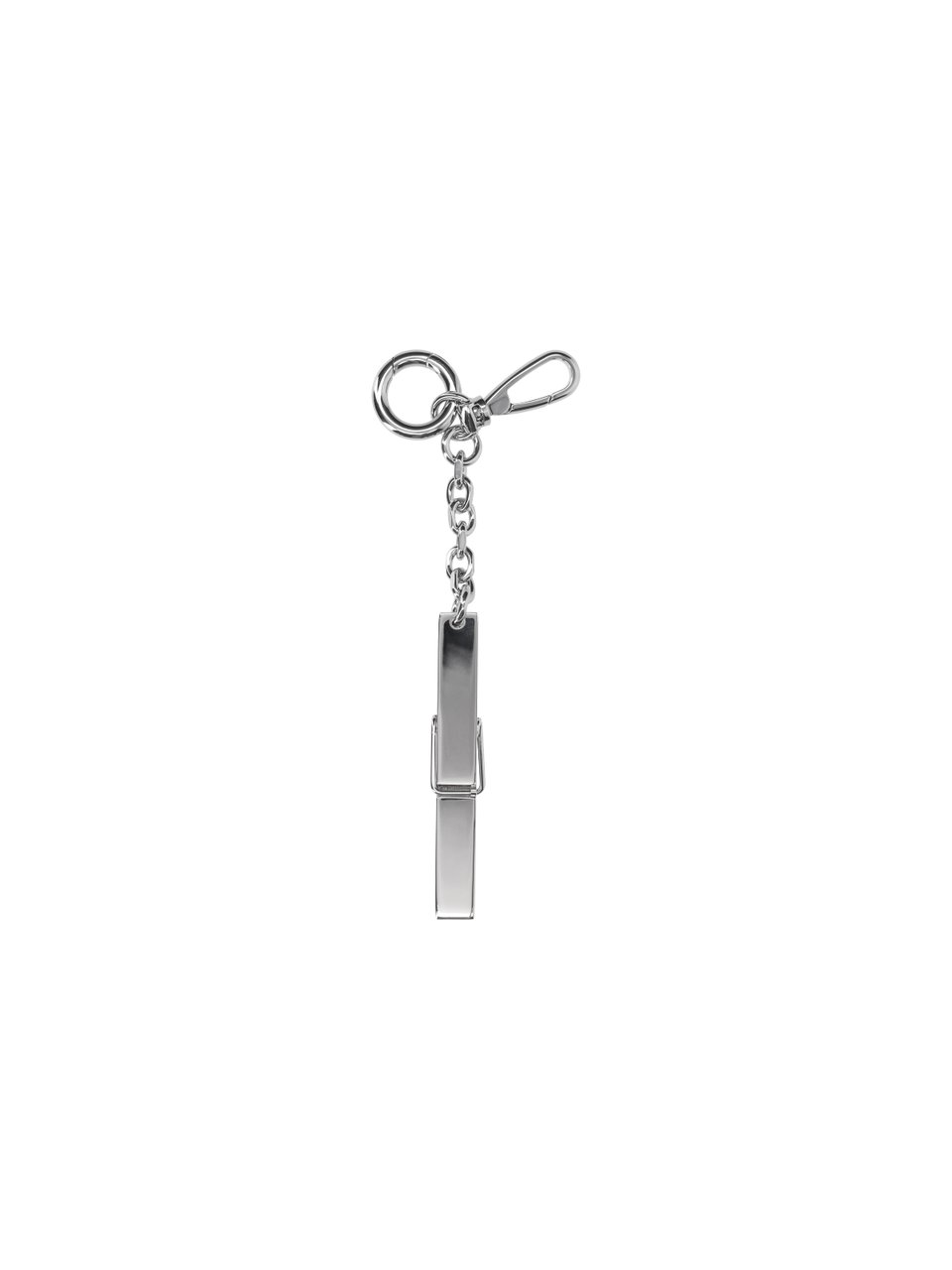Maison Margiela Silver Clothespin Metal Keychain Zilver