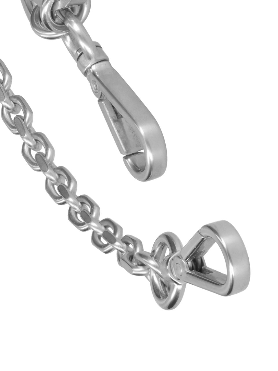 Maison Margiela Silver Metal Keychain Chain with Lobster Clasps Zilver
