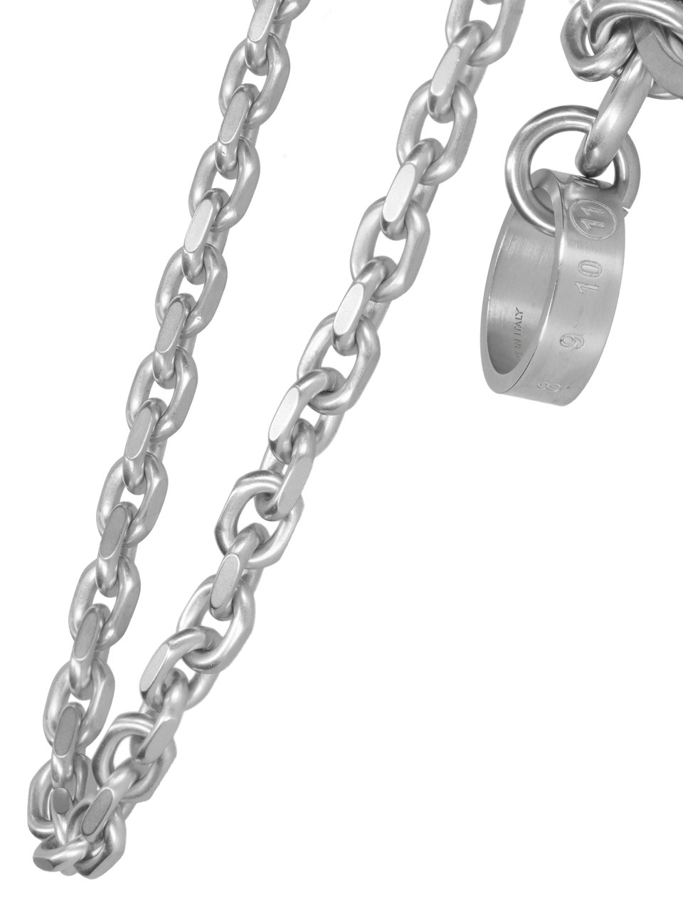 Maison Margiela Silver Metal Keychain Chain with Lobster Clasps Zilver