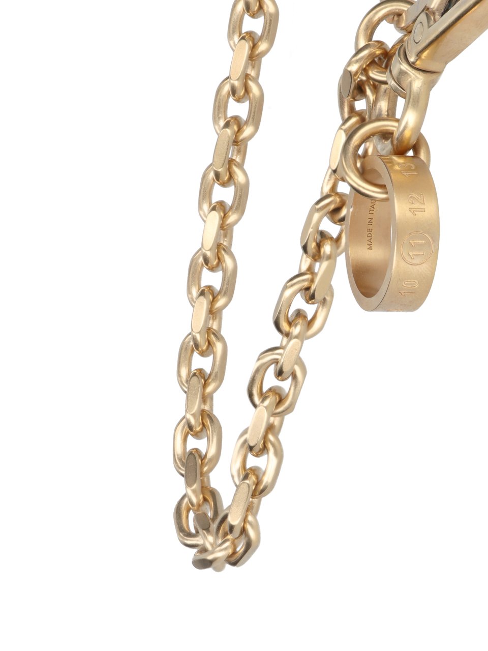 Maison Margiela Gold-tone Metal Keychain with Oval Links Goud