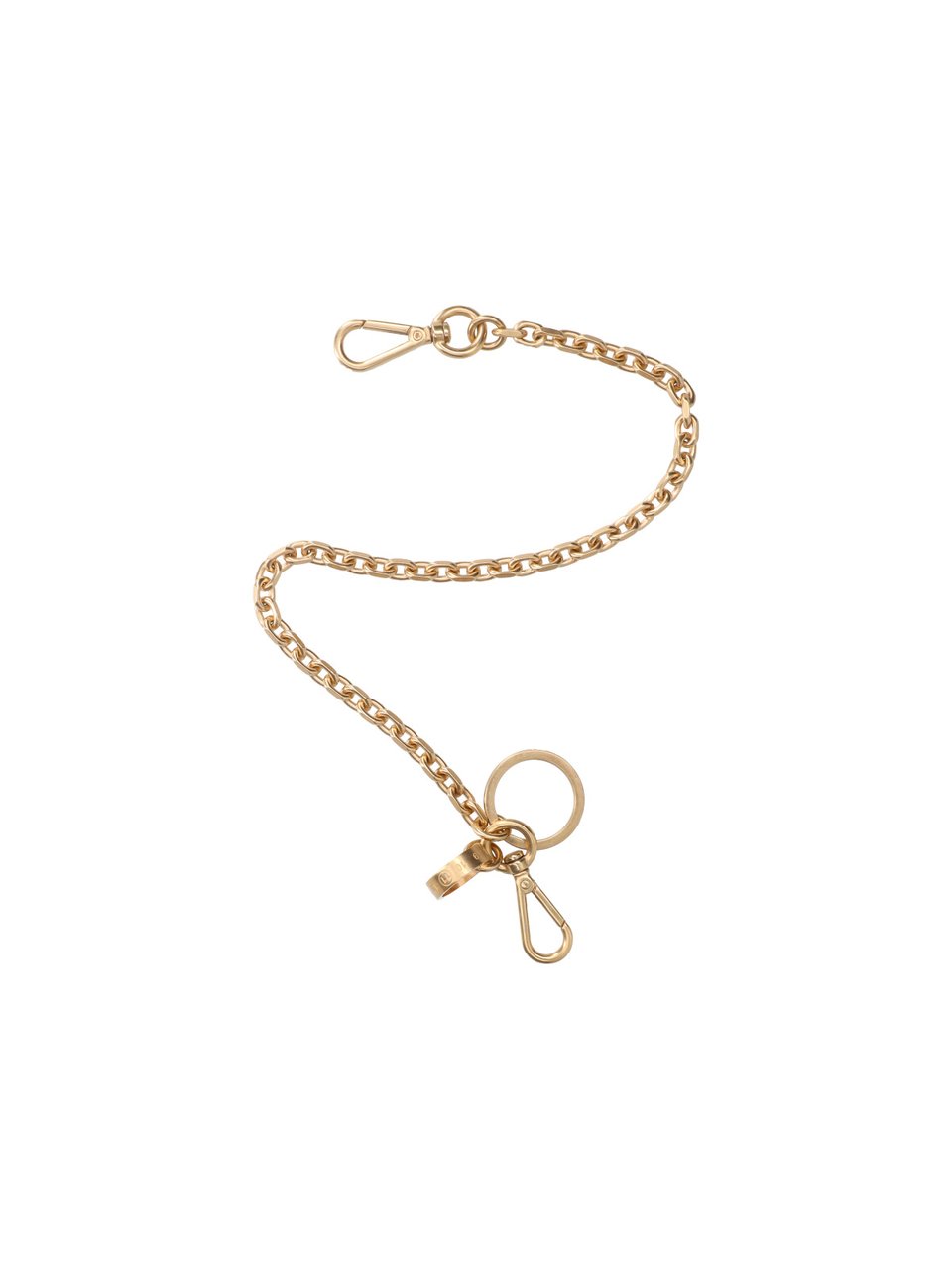 Maison Margiela Gold-tone Metal Keychain with Oval Links Goud