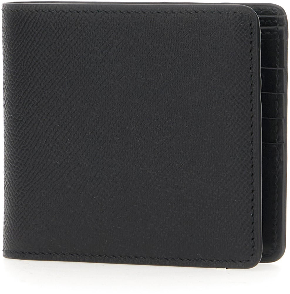 Maison Margiela Black leather card holder Zwart