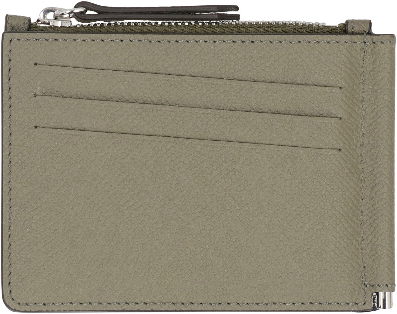Maison Margiela Leather hammered cardholder Groen