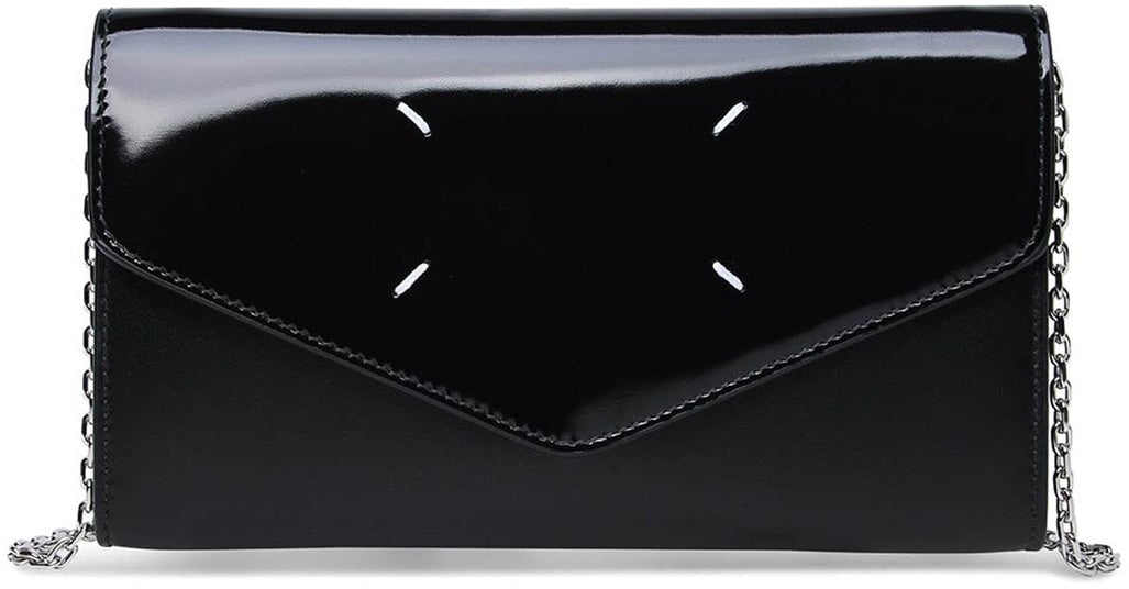 Maison Margiela Maison Margiela Four Stiches Leather Chain Wallet Zwart