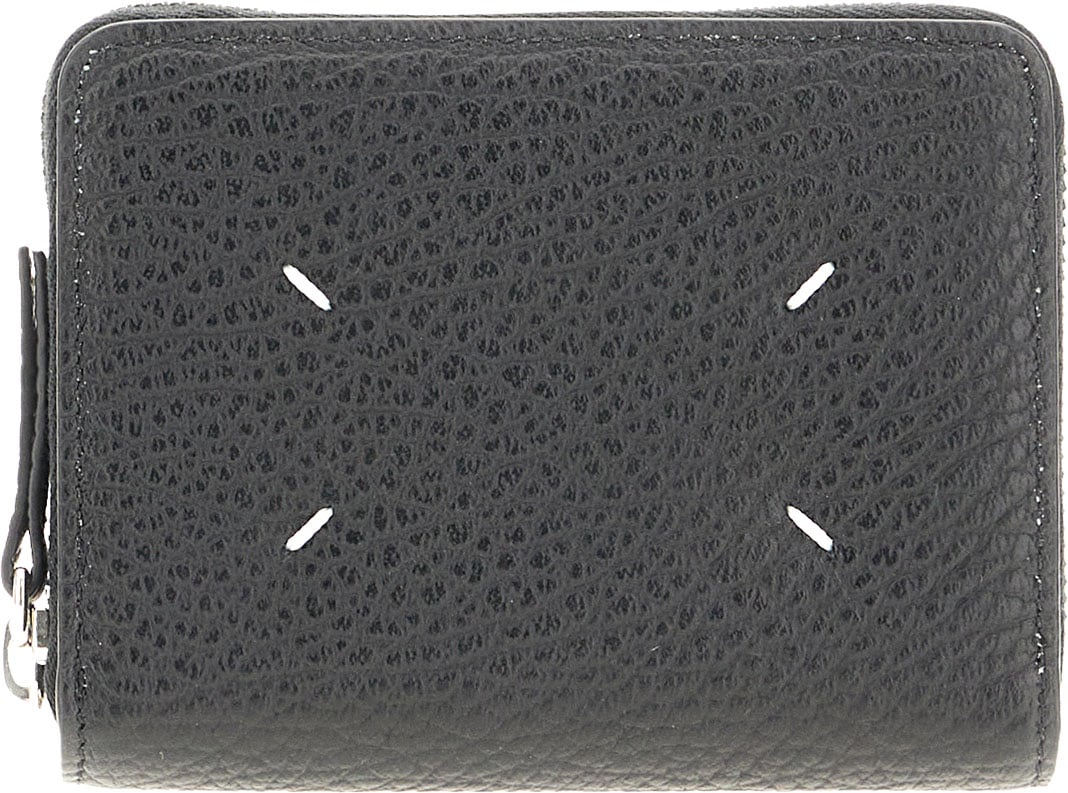 Maison Margiela Black Four Stitches trifold wallet Zwart