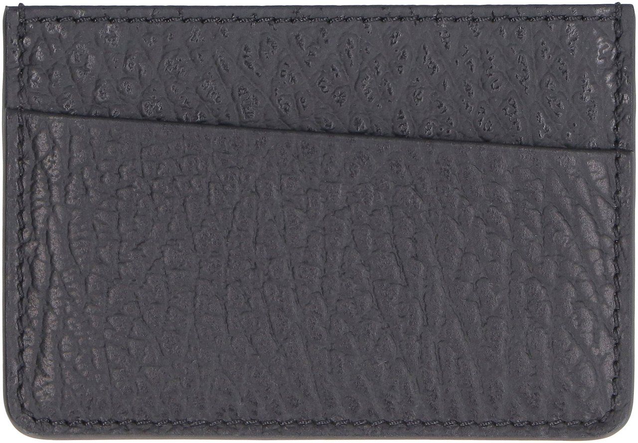 Maison Margiela Pebbled calfskin card holder Zwart