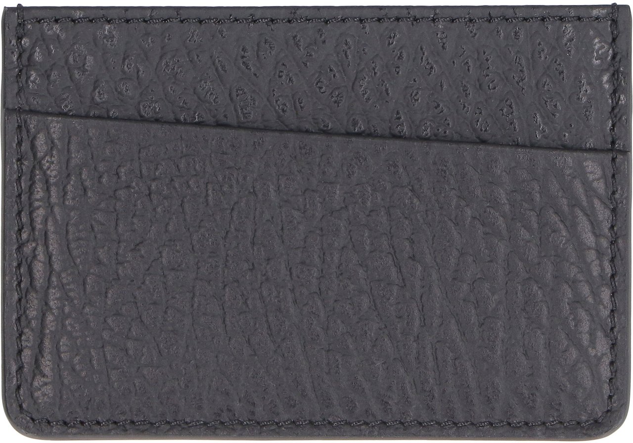 Maison Margiela Pebbled calfskin card holder Zwart