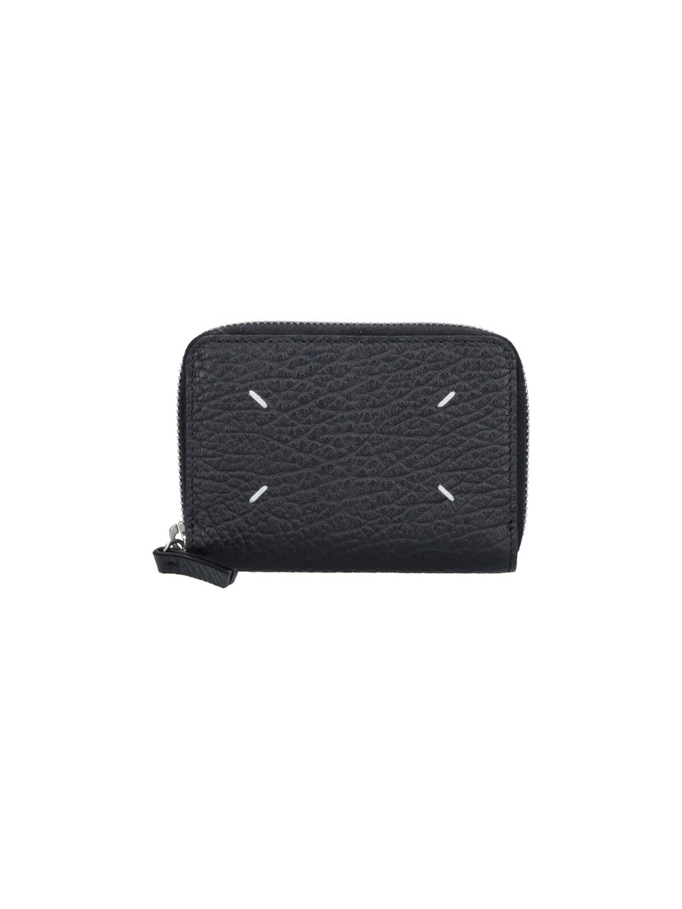 Maison Margiela Black Four Stitches Leather Wallet Zwart
