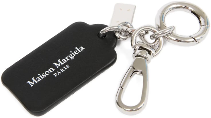 Maison Margiela Double Tag Keyring Small Black Zwart