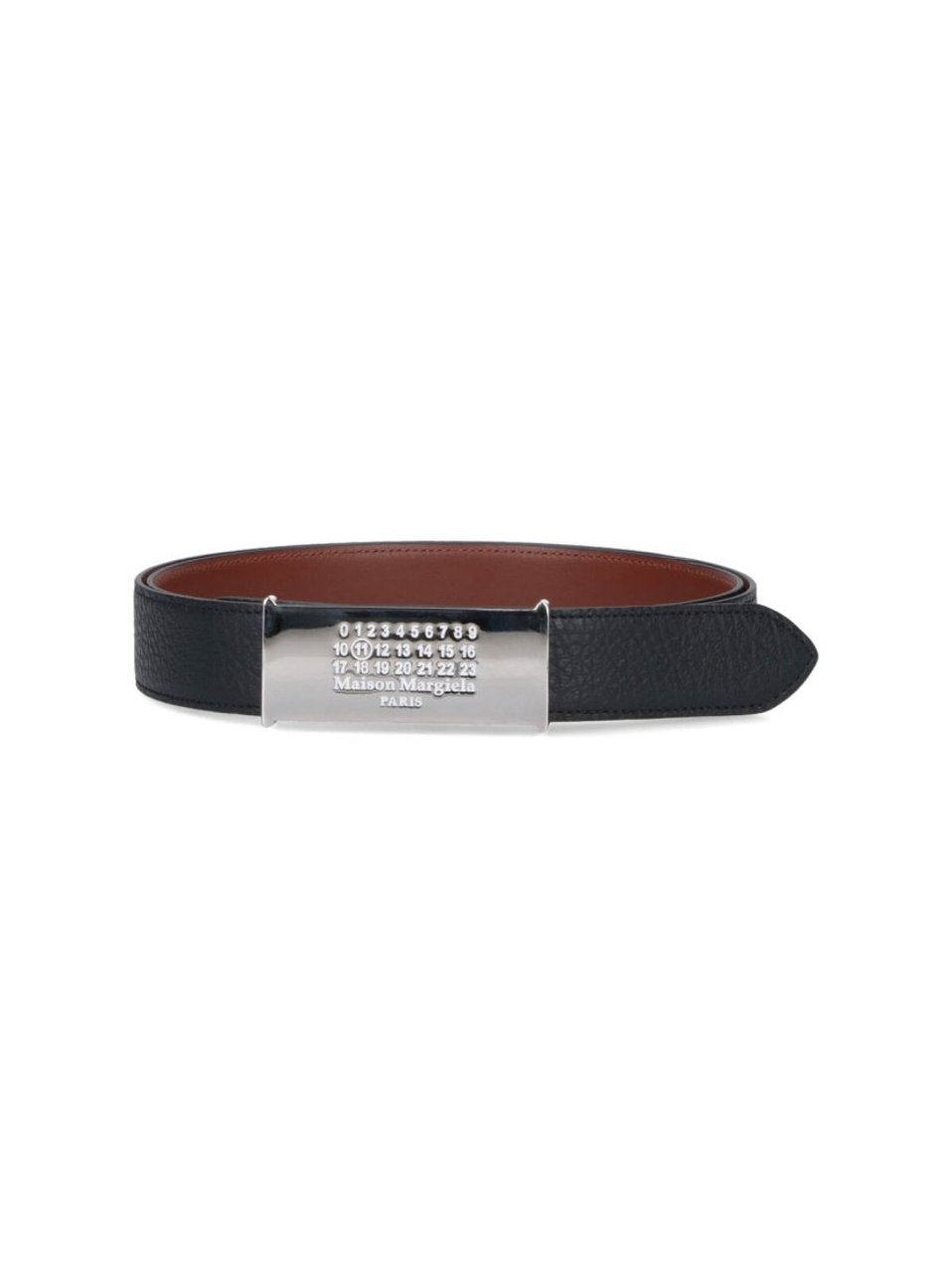 Maison Margiela Numeric Reversible Belt – Brown/Black Zwart