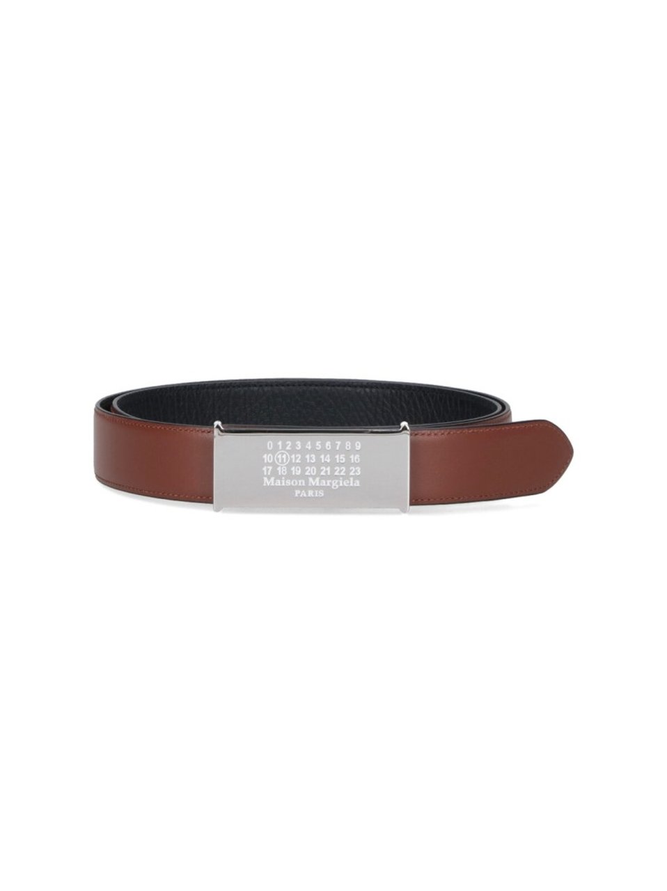 Maison Margiela Numeric Reversible Belt – Brown/Black Zwart