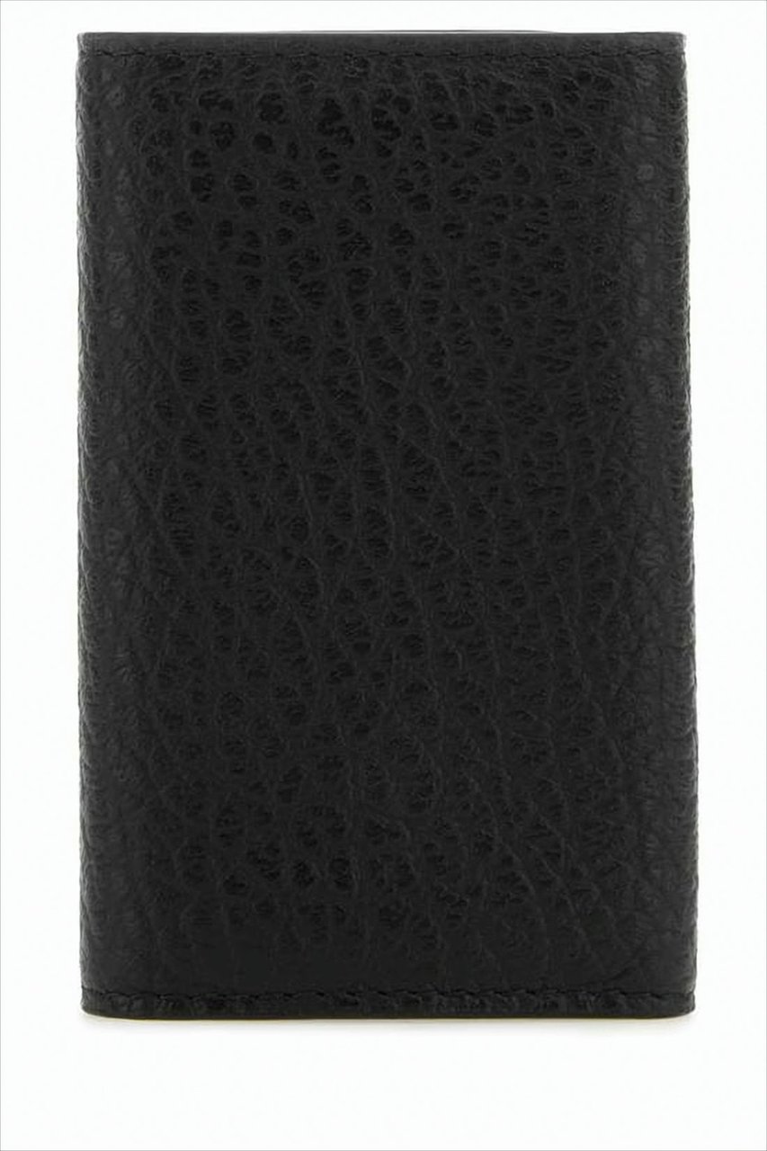 Maison Margiela Four Stitch Leather Wallet Keychain Zwart