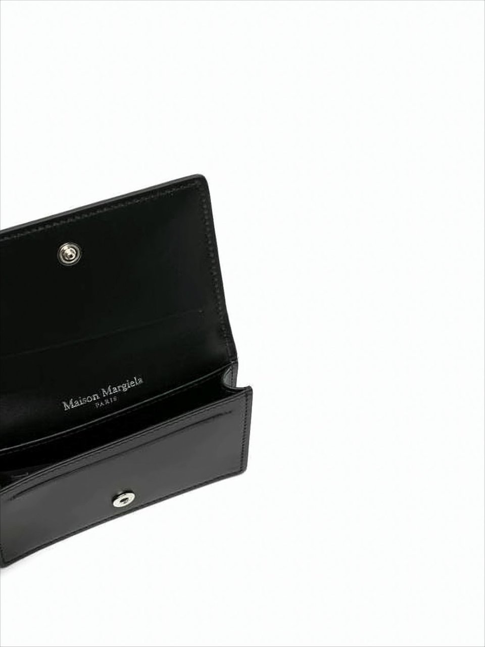 Maison Margiela Neutrals Four Stitches Textured Card Holder Zwart
