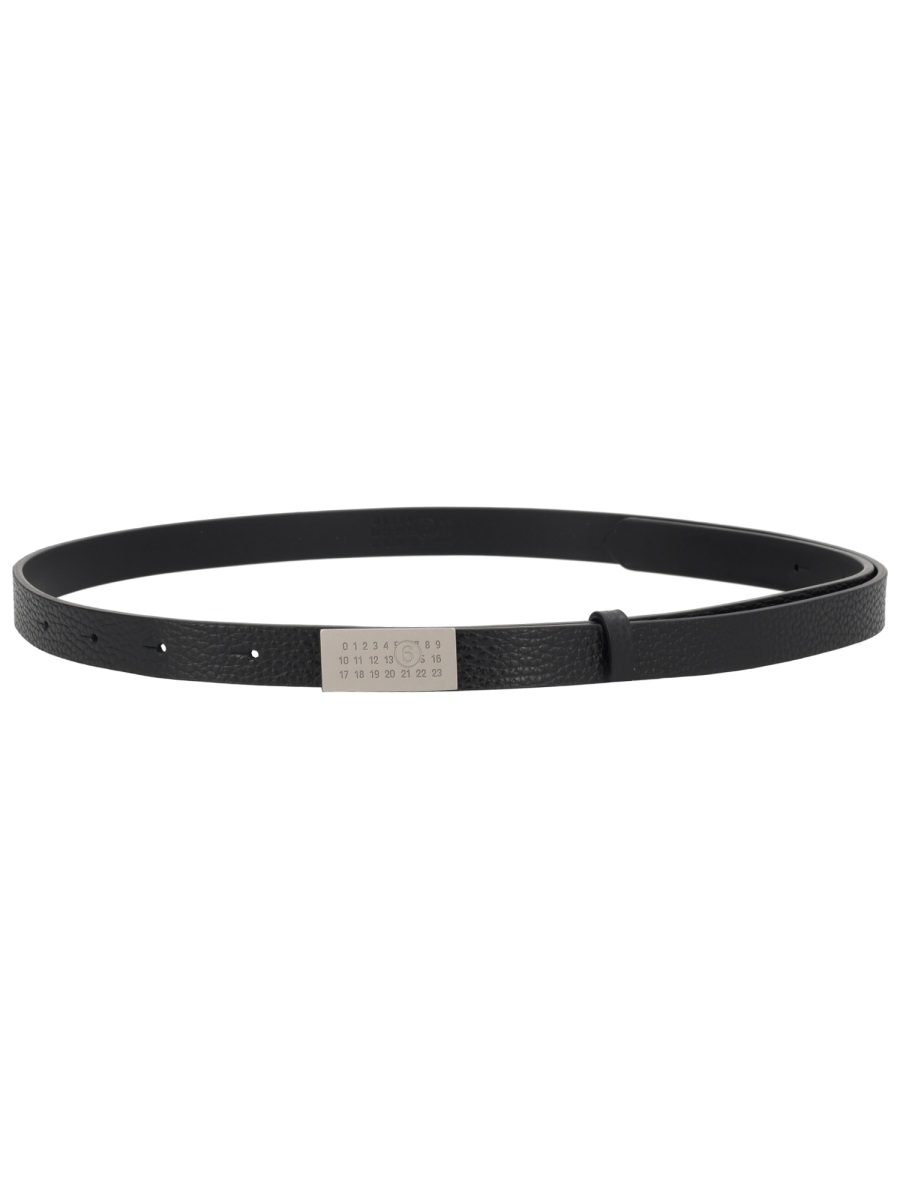 Maison Margiela Numeric Leather Engraved Buckle Belt Zwart