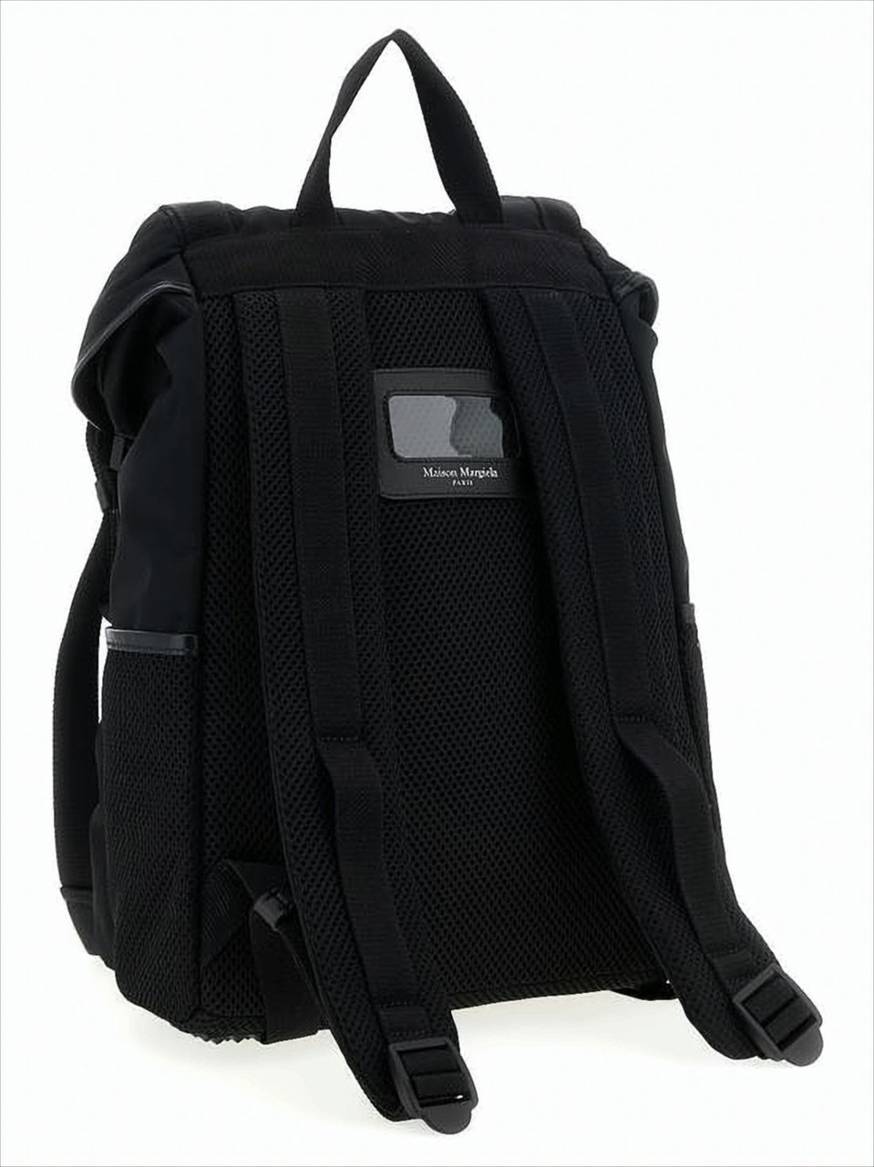 Maison Margiela Black Four Stitches Buckle Backpack Zwart