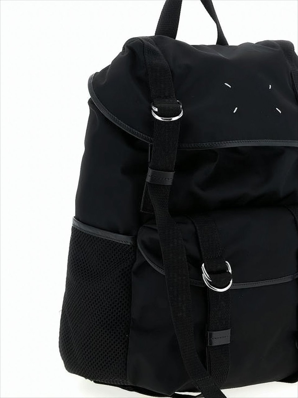 Maison Margiela Black Four Stitches Buckle Backpack Zwart