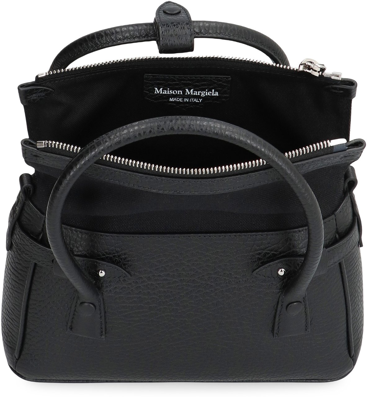 Maison Margiela 5AC East West small leather handbag Zwart