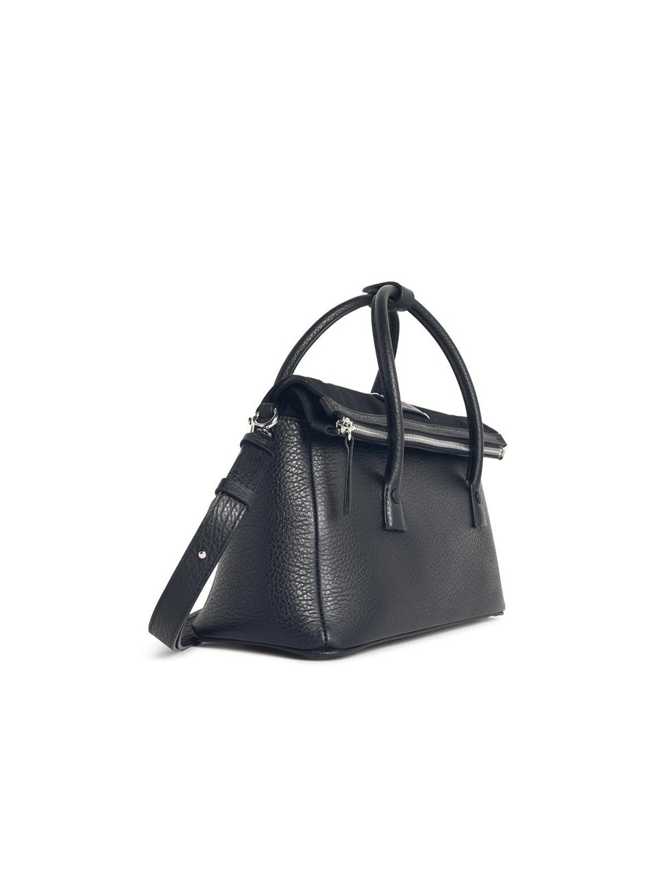 Maison Margiela '5ac East West' Black Leather Bag Zwart