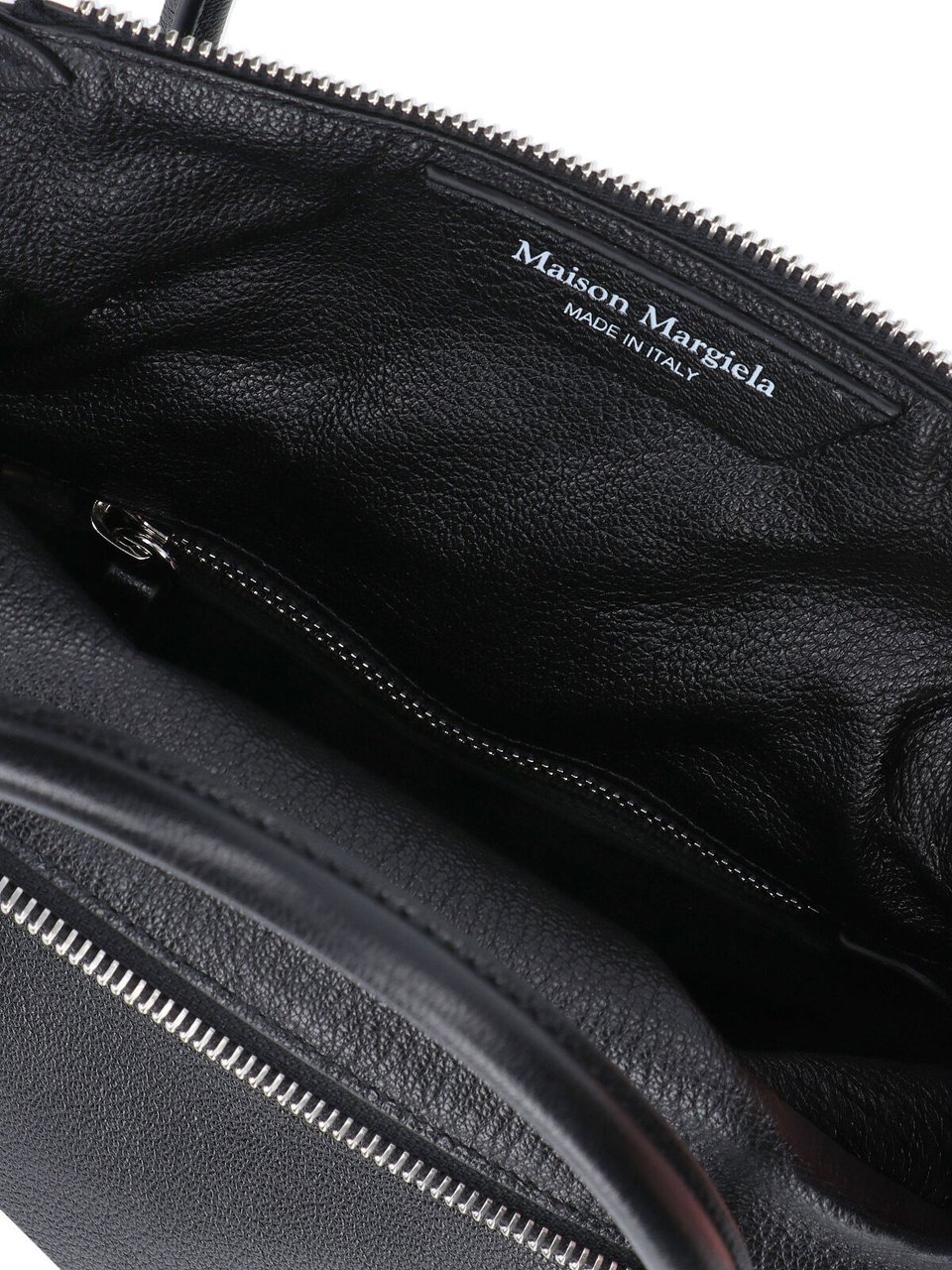 Maison Margiela Rectangular Black Sheepskin Leather Tote Zwart