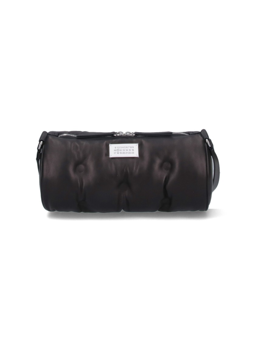 Maison Margiela Black Nappa Leather "Glam Slam" Shoulder Bag Zwart