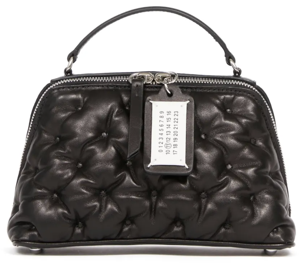 Maison Margiela Glam Slam Embroidery Trapezoid Bag Black Zwart