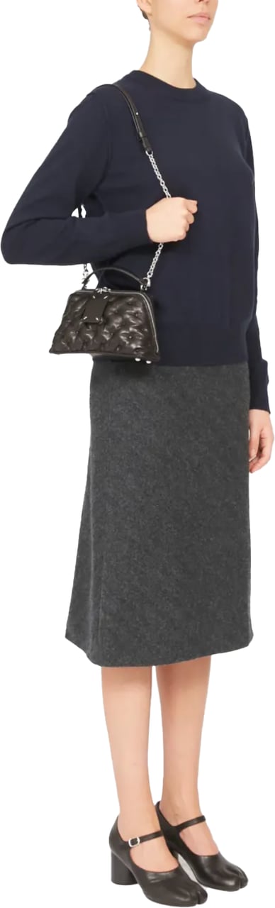 Maison Margiela Glam Slam Embroidery Trapezoid Bag Black Zwart