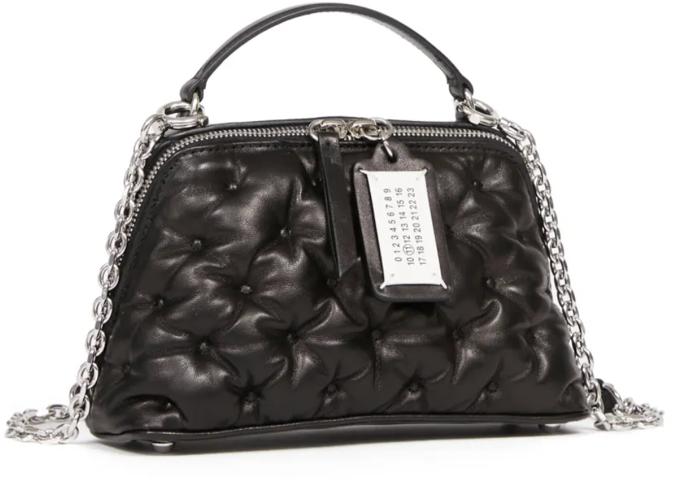 Maison Margiela Glam Slam Embroidery Trapezoid Bag Black Zwart