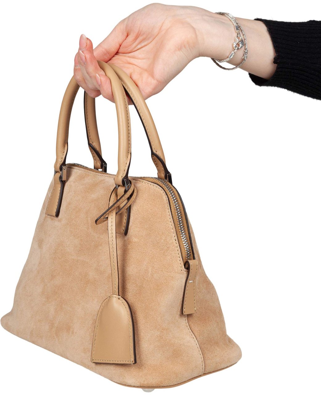 Maison Margiela Maison margiela 5ac soft mini suede handbag, natural color Neutraal