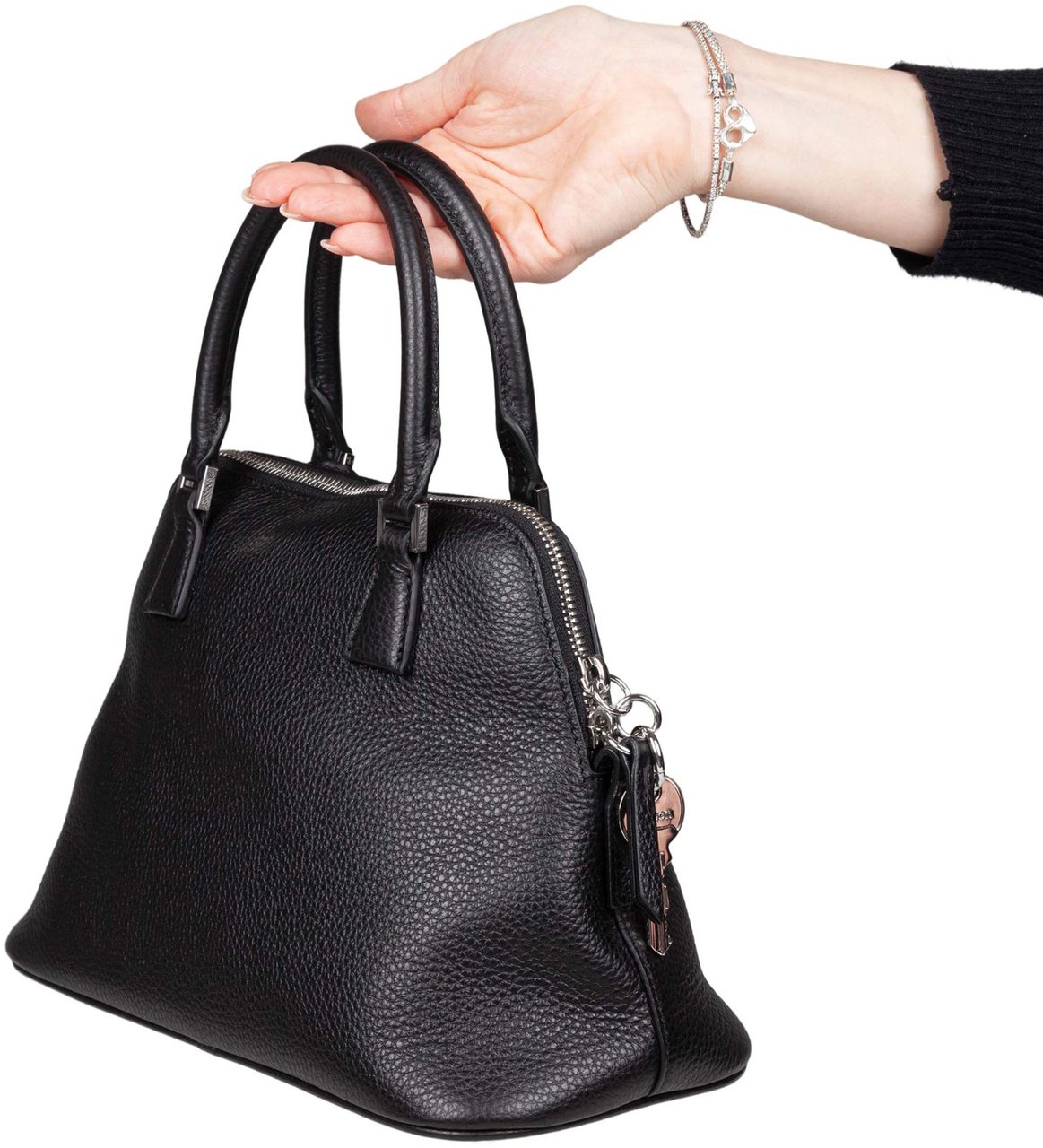 Maison Margiela Maison margiela 5ac soft mini calfskin handbag, black Zwart