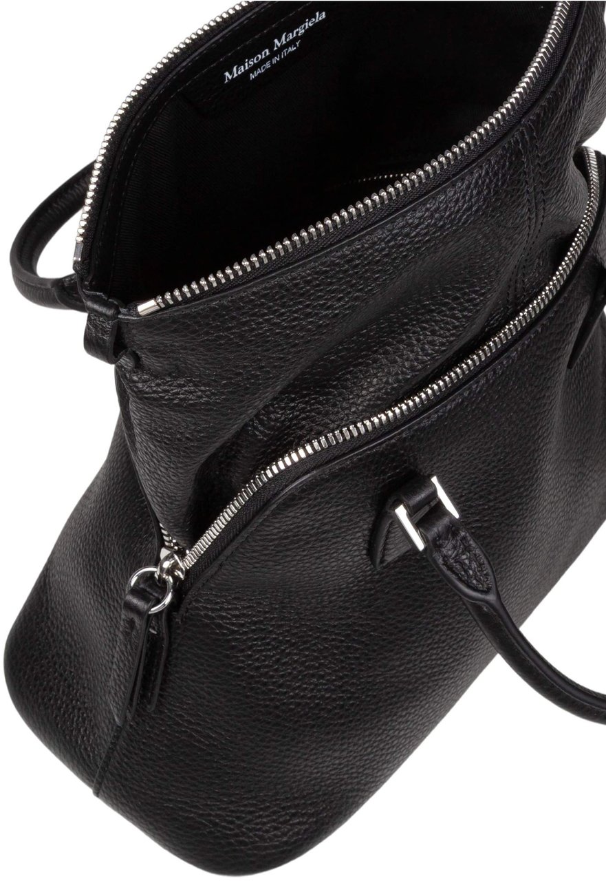 Maison Margiela Maison margiela 5ac soft mini calfskin handbag, black Zwart