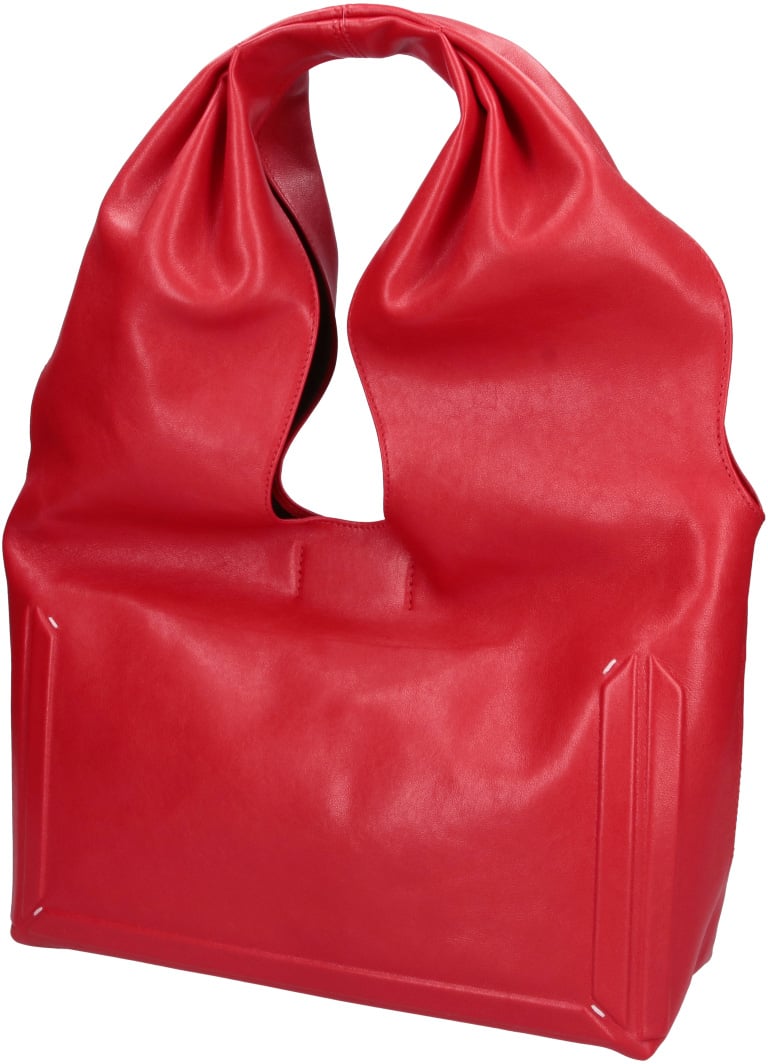 Maison Margiela Red Box Structured Leather Shoulder Bag Rood