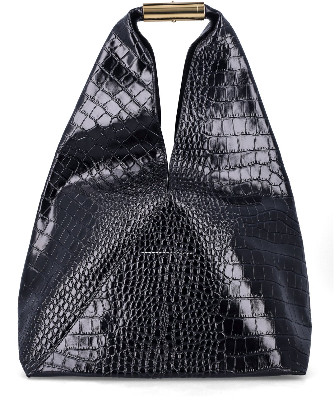 Maison Margiela Medium Japanese Crocco Print Nero Zwart